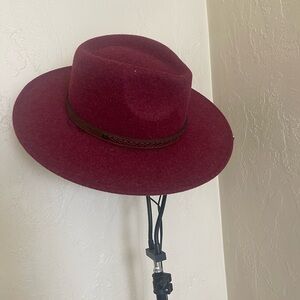 CC Red and Brown Fedora Hat Classic Design